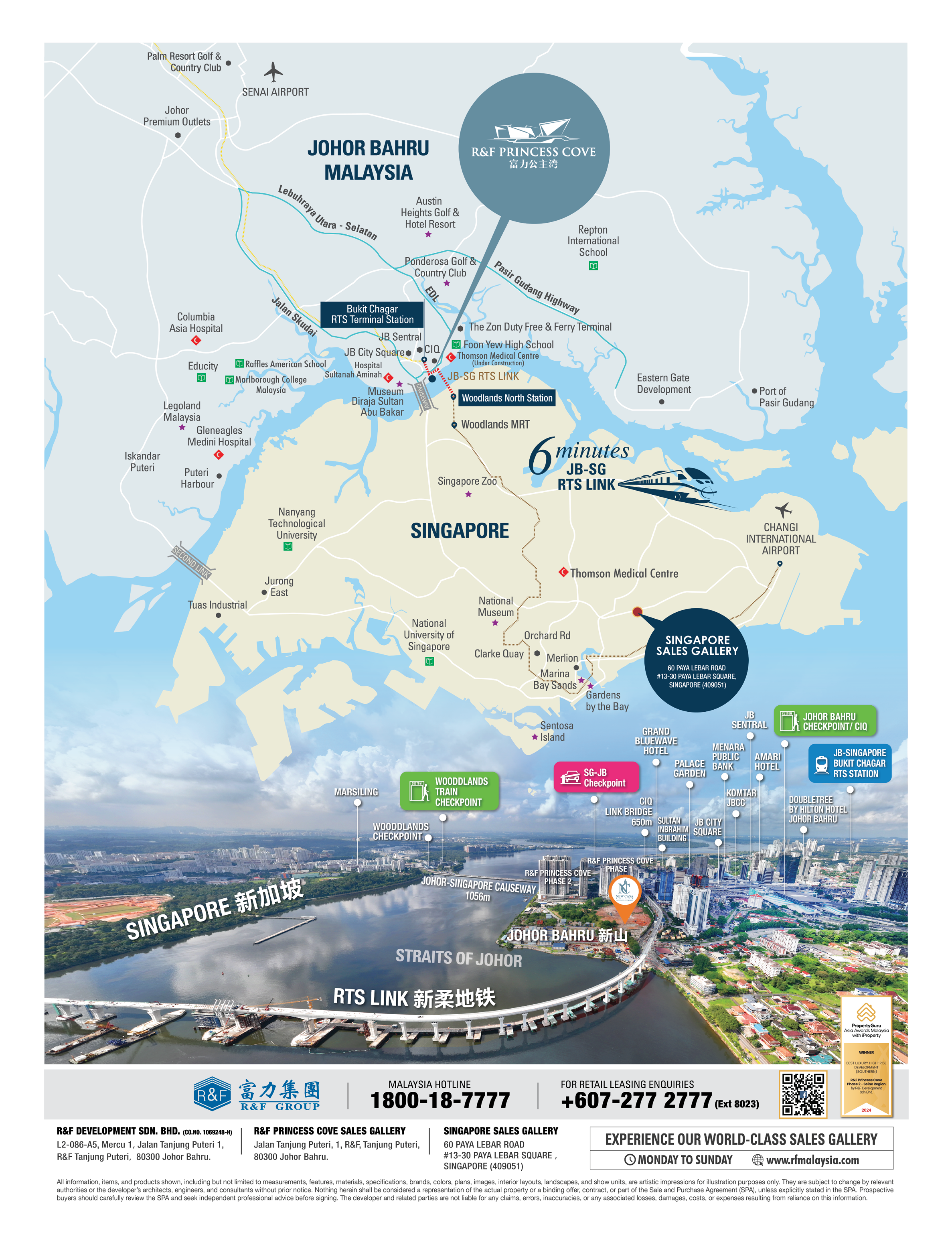 JB to Singapore Location Map